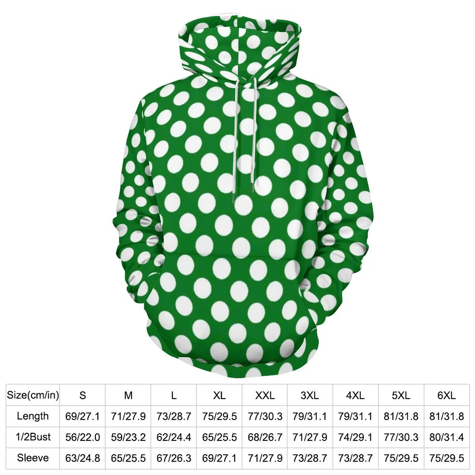 Polka Dot Patty's Day Print Loose Hoodies St Patrick's Day Holiday Street Wear Hoodie Man Long-Sleeve Design Hooded Sweatshirts