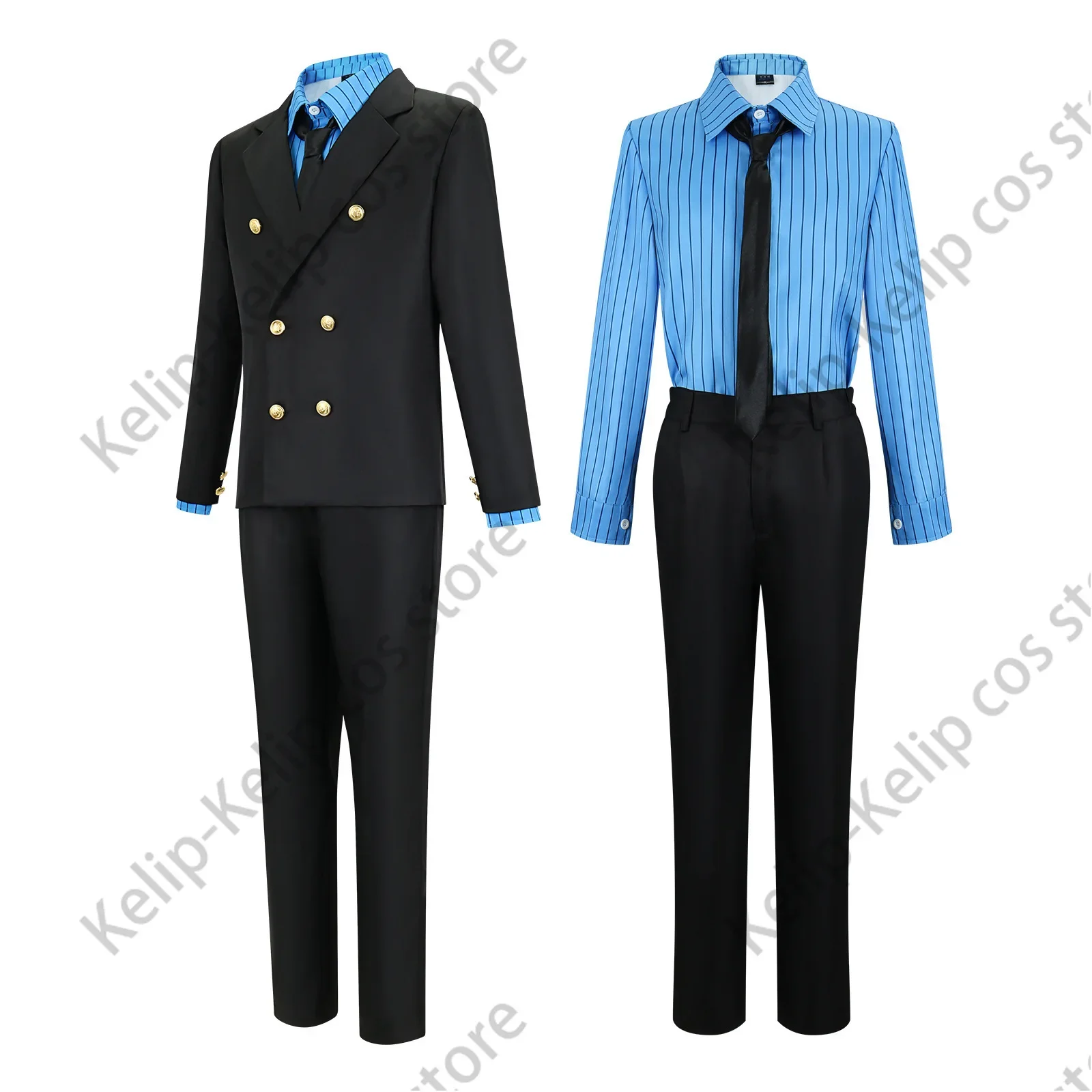 Anime Costume Sanji Cosplay Blue Yellow Shirt Suit Uniforms Full Set disfraz Halloween Party Role Play Outfit for Adult Men