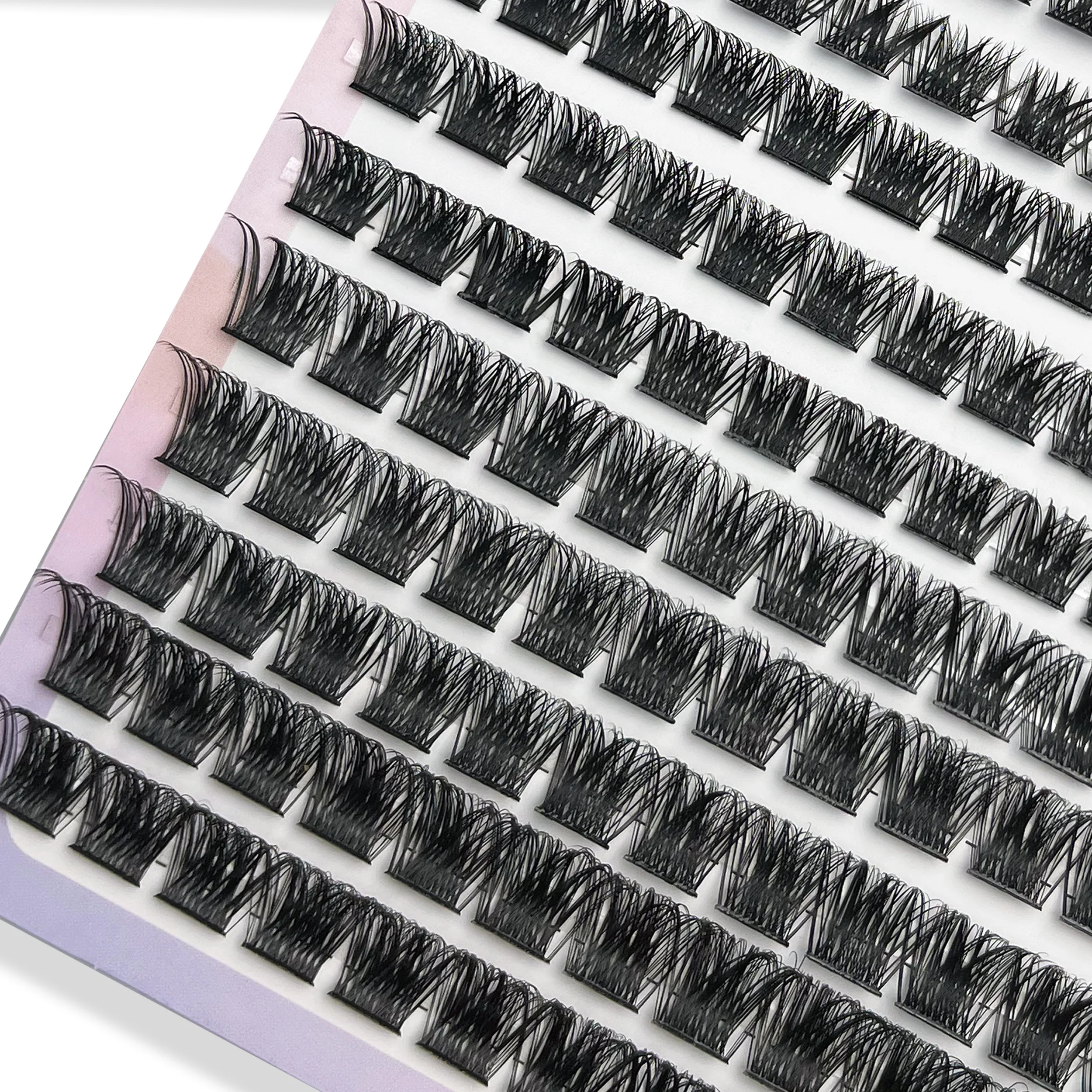10 linhas de cílios individuais cluster d curvado 8-14mm comprimento misto natural fino segmentado cílios diy extensão de cílios ferramenta de maquiagem