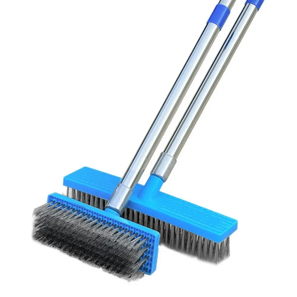 Long Handle Floor Wire Brush Heavy Duty Stiff Bristle Tile Scrub Brush Rough Bristle Stainless Steel Stainless Steel Wire Brush