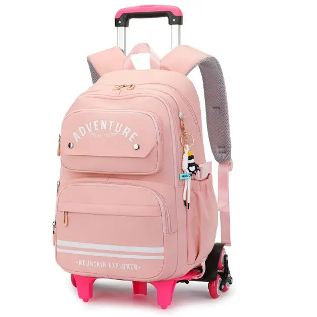 

Primary Students Shool wheeled Backpack For girls School Rolling Backpack for Girls School Bag with Wheels Trolley Book bag
