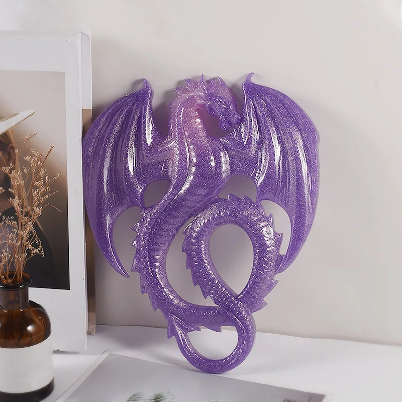 1 Uds. Molde de silicona de dragón volador 3D, fundición de resina epoxi de dragón grande para decoración de pared DIY, decoración del hogar y manualidades