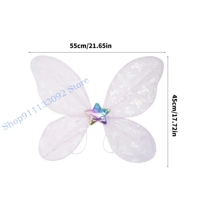 H9ED فراشة الجناح خلع الملابس زي تأثيري الجنيات الجناح هالوين الملاك الجناح الأميرة العروض الدعائم الاطفال البالغين #6