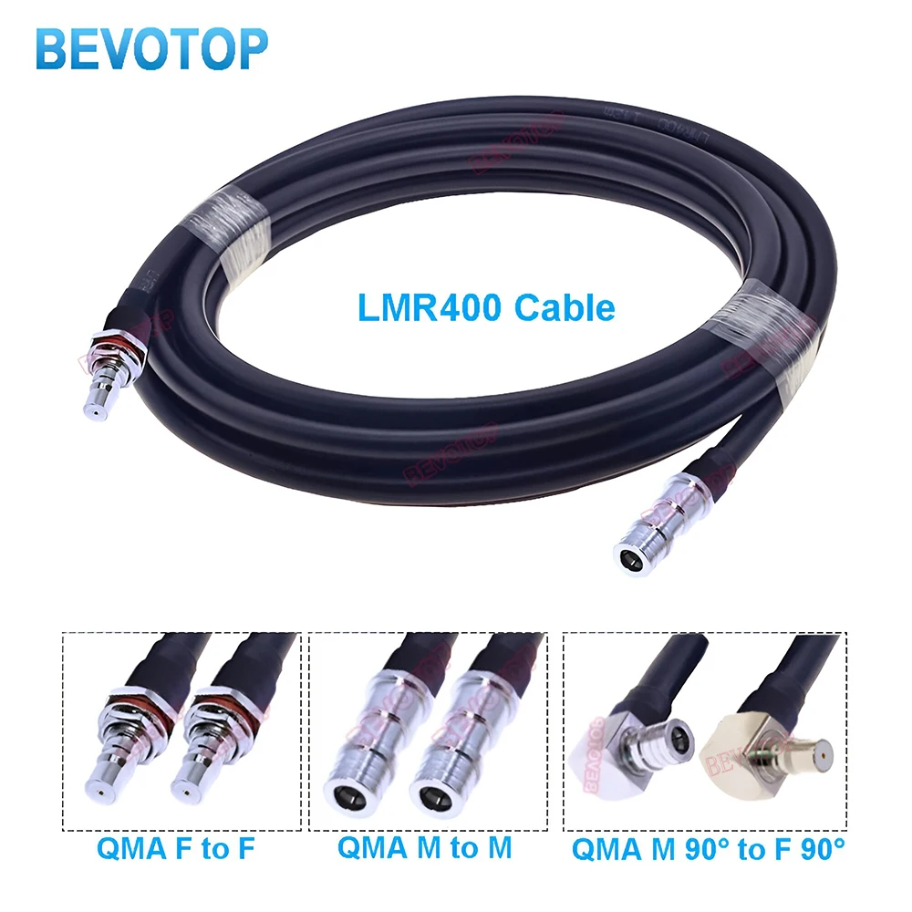 1PCS LMR400 QMA Cable QMA Female Jack to Male Plug Connector 50-7 LMR-400 Pigtail 50 Ohm Low Loss RF Coaxial Jumper BEVOTOP