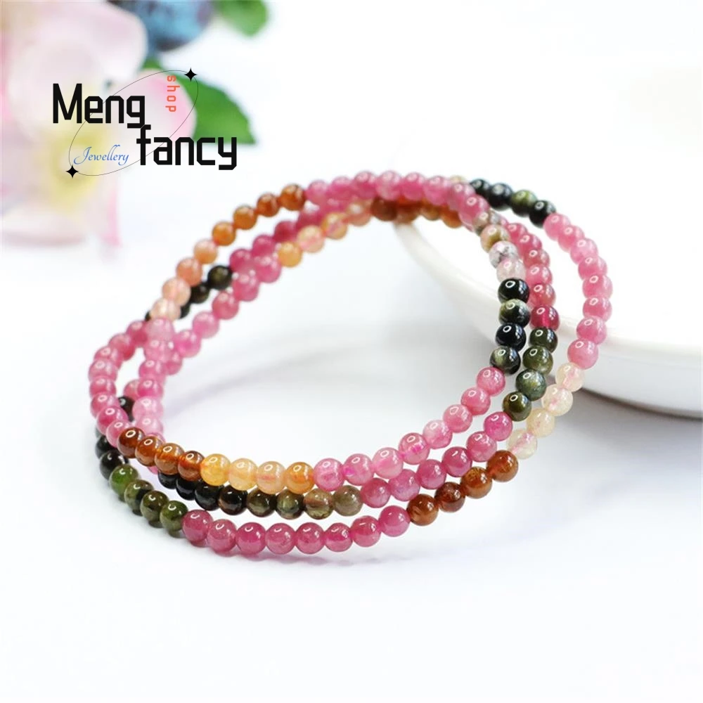 Natural Tourmaline Bracelet Rainbow Exquisite Elegant Simple High-grade Brazilian Crystal Coloured Treasure Fashion Fine Jewelry