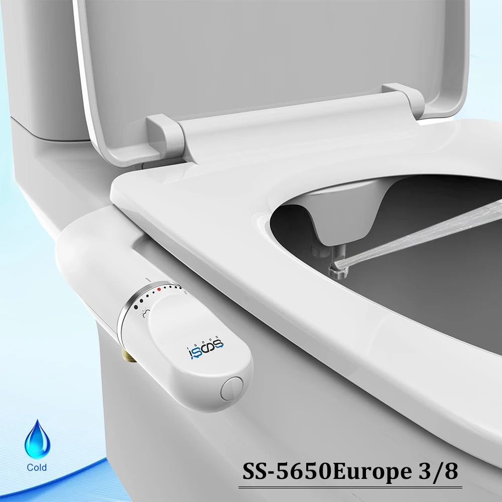 SOOSI Bidetbevestiging voor toiletbrillen Ultraslank dubbel mondstuk Verstelbare waterdruk Niet-elektrische kontsproeier