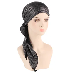 Turban Hijab pré-noué pour femme, écharpe de sauna, bonnets de chimio, vêtements de sauna pour le cancer, nouveau