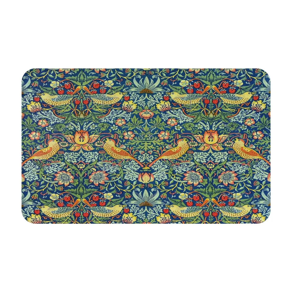 William Morris Strawberry Thief Comfort Decorative Bathroom Mat Carpet Doormat 50x80cm Mat Bedside Cooling Mat