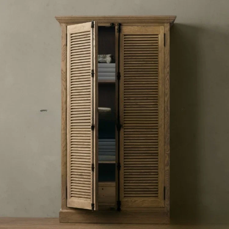 الخشب الصلب الأمريكي، خزانة ملابس بباب مصراع غرفة النوم، سجل قديم، خزانة ملابس بباب مزدوج #3