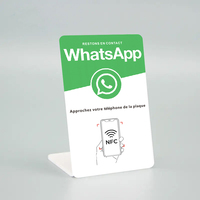 French Writing WhatsApp Facebook Google Instagram NFC Stand Ntag Table Display URL Writing Social Media Business Review Cards