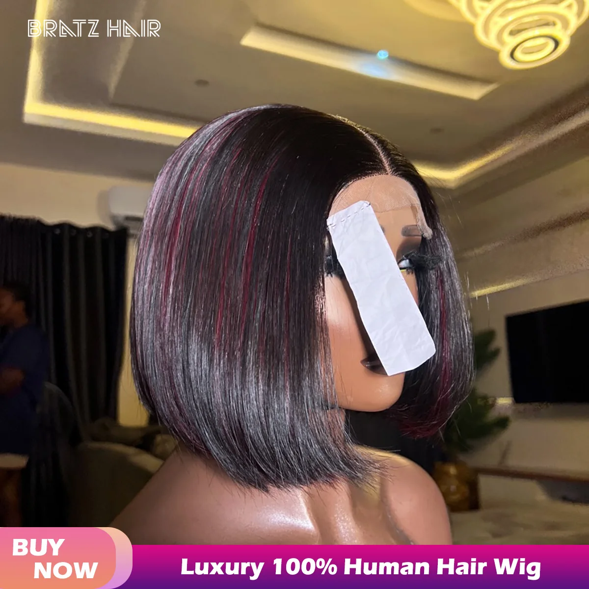 

Супердлинный парик-боб из натуральных волос Super Double Drawn, бордовый, без клея, с застежкой Kim K 2x6, P1b/99j, для женщин, готовый к носке