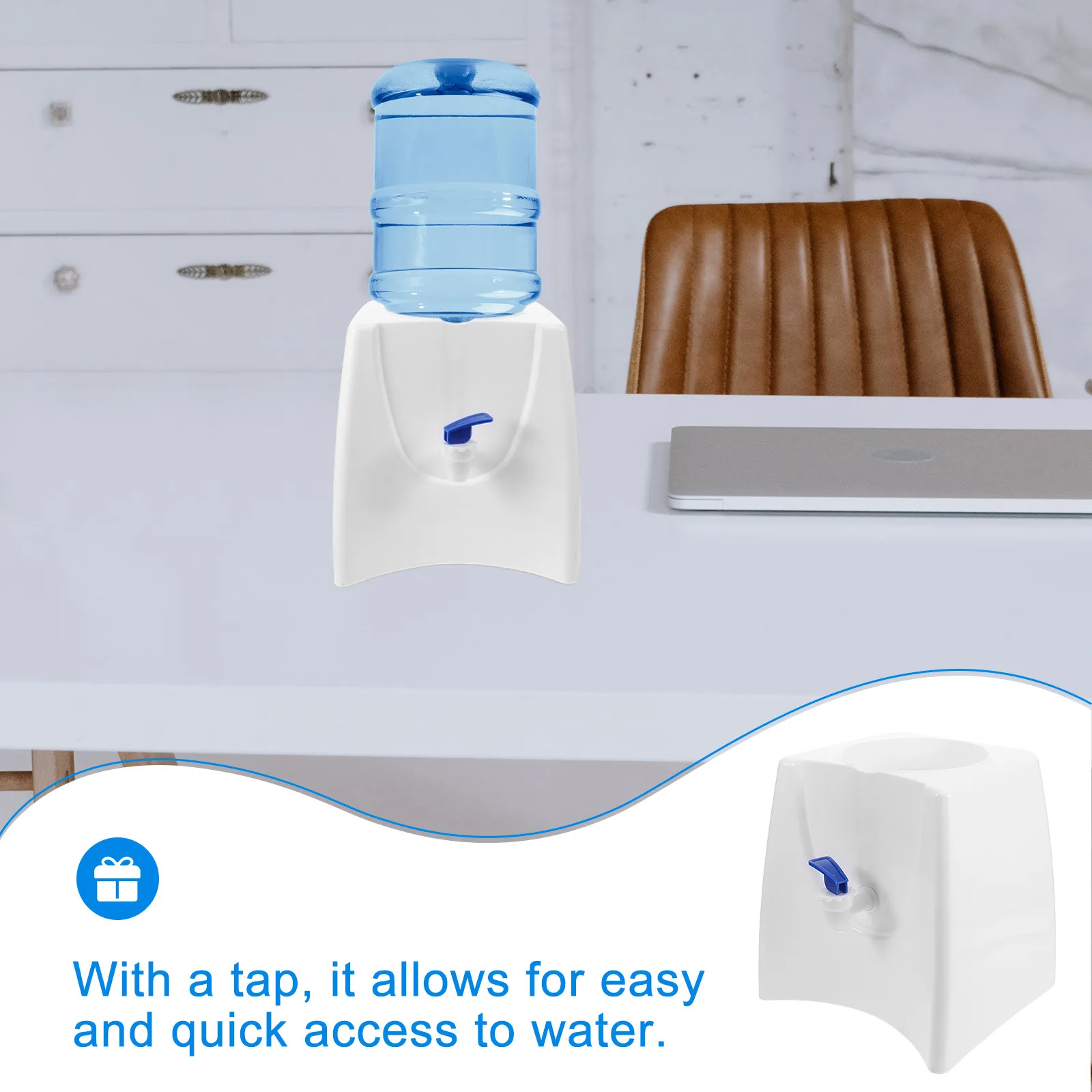 Mini Desktop Water Dispenser Compact Portable Tap Tabletop Cold Water Cooler for Office Camping Picnic Countertop Use