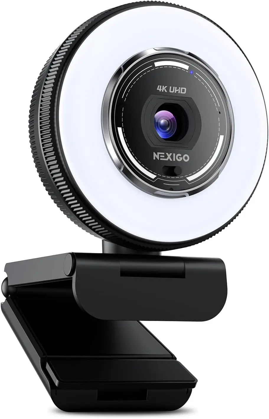 4K Webcam with Ring Light, Autofocus, 1080p 60FPS, Noise-Canceling Mics, Privacy Shutter for Video Calls
