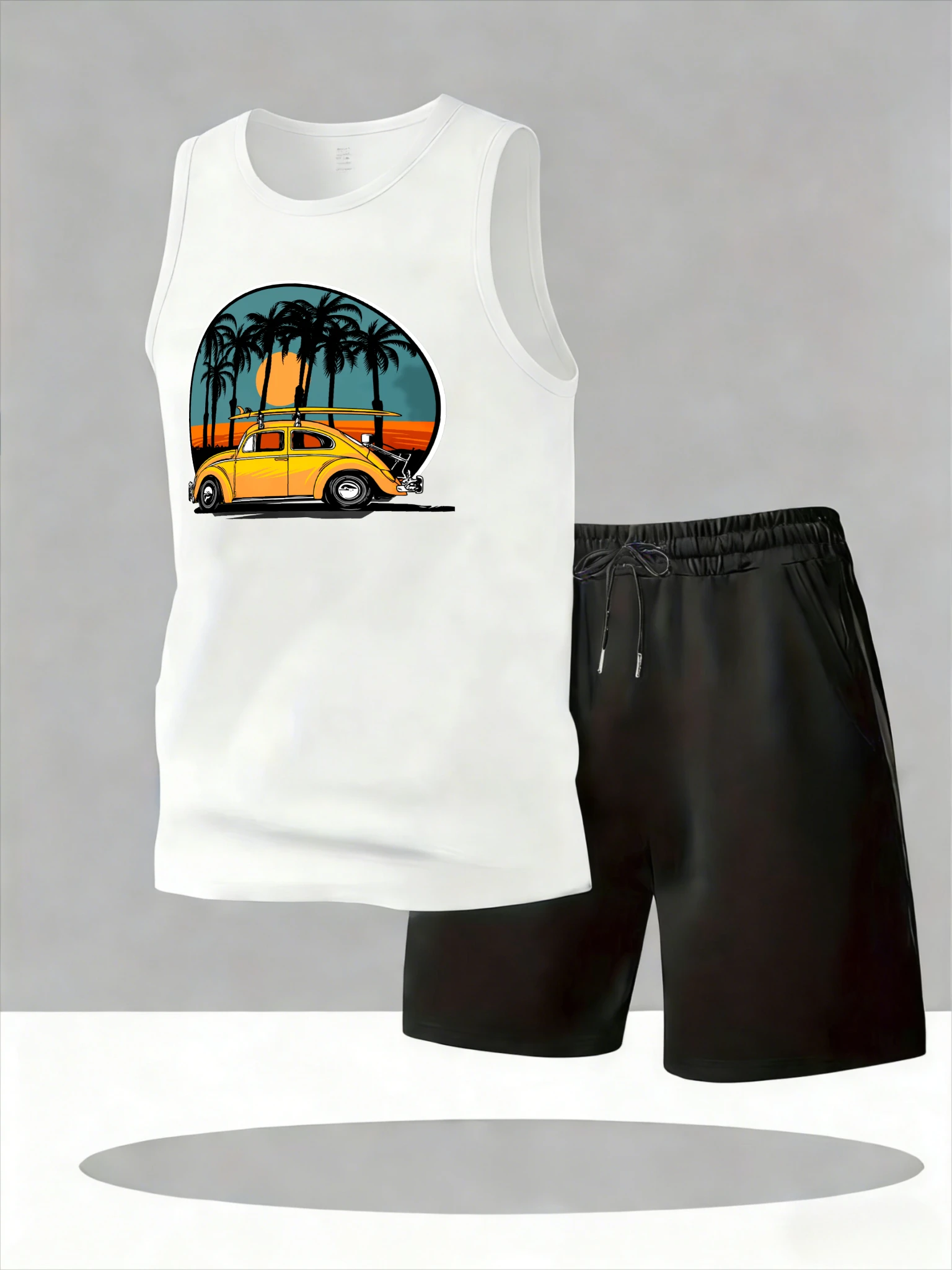 

Men's Tank Top Sets 2026 Summer Quick drying sports suits crewneck Sportswear oversize Breathable sports running beach