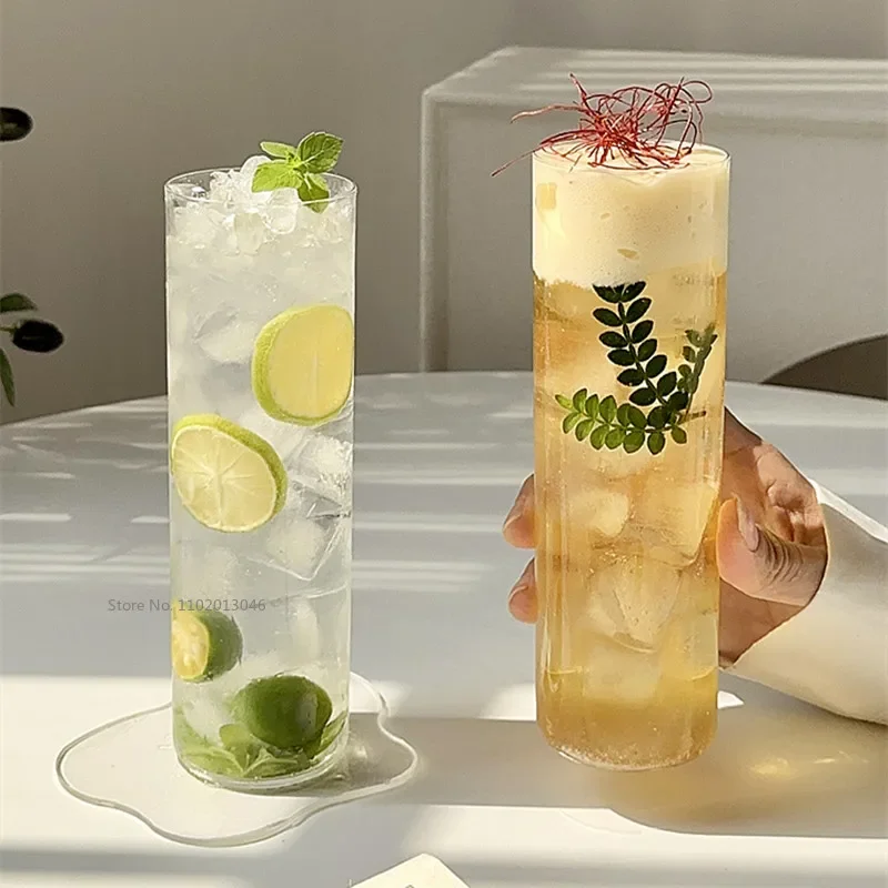 1PCS Japanese Style Highball Long Straight Colin Glass Cocktail Glass Island Iced Tea Glass Copo Long Drinking Glasses