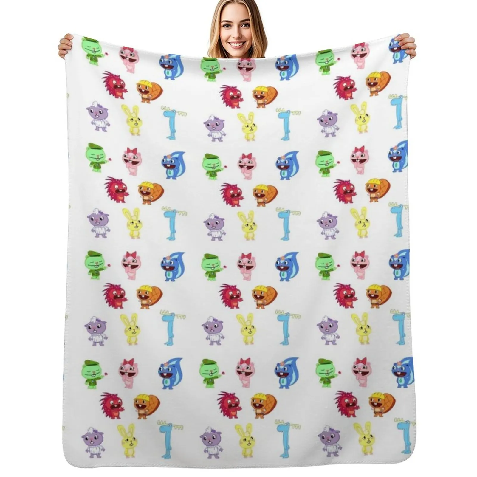 

Happy Tree Friends Throw Blanket Decorative Sofas Soft Plaid cosplay anime Cute Blankets