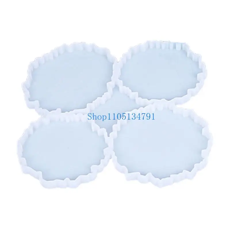 98 كجم 4 في 1 مجموعة قوالب سيليكون ناعمة غير منتظمة من العقيق كوستر كأس حصيرة قالب الراتنج