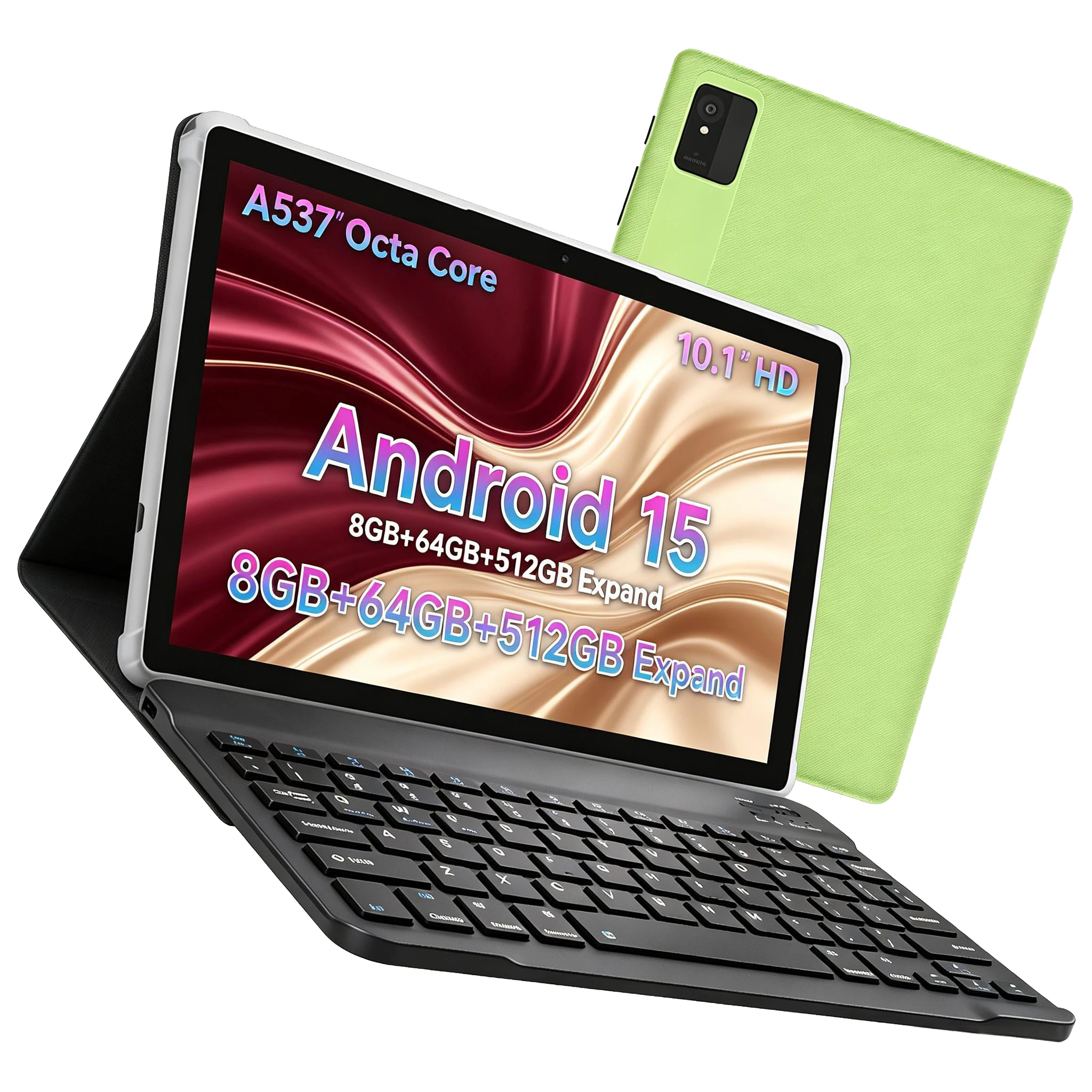 

Paitanry Tablet With Keyboard Android 15 10.1 Inch Octa Core 8GB RAM 64GB ROM 5000mAh Dual WiFi Bluetooth Lightweight Portable