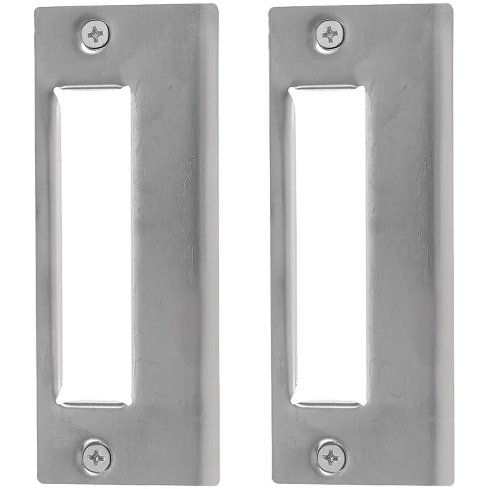

2Pcs Door Lock Accessories Deadbolt Strike Plates Stainless Steel Door Hole Filler Plate Reinforcement Repair Kit