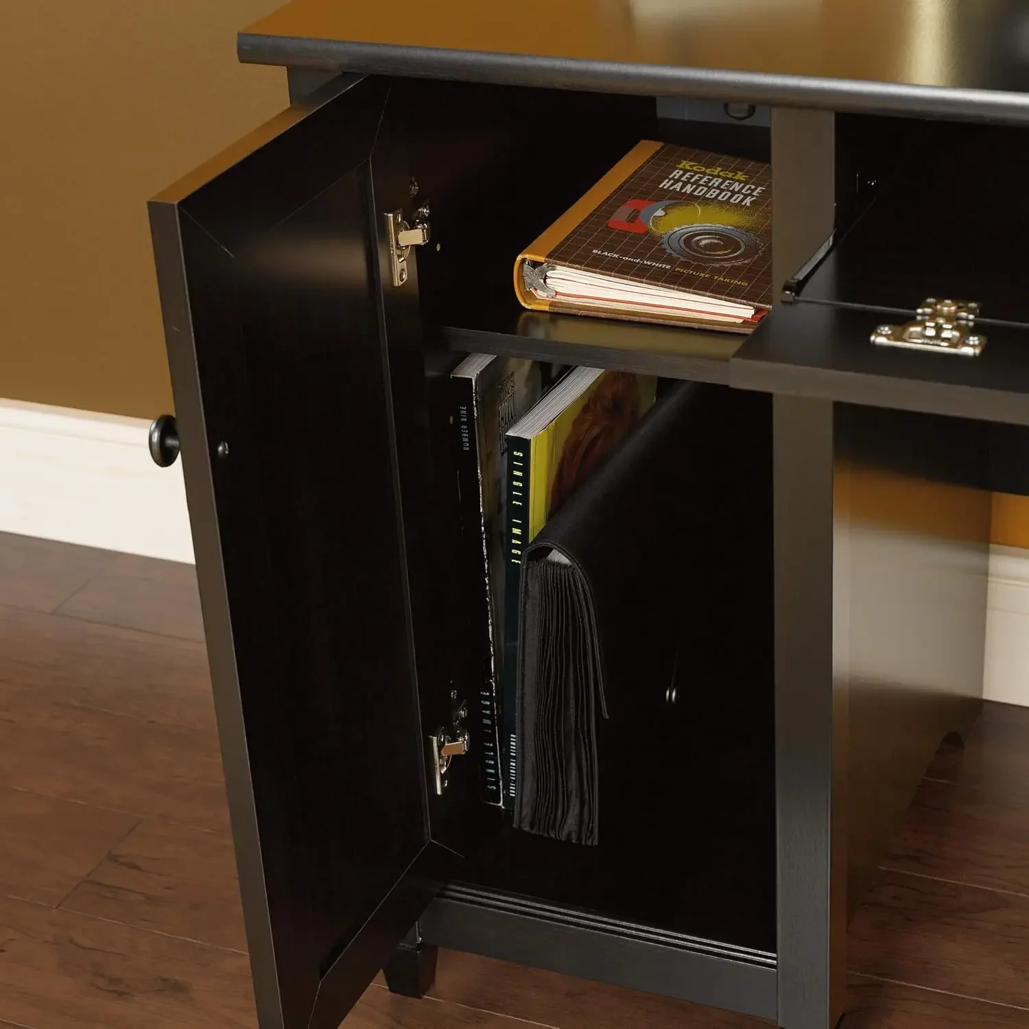 [New Arrival!]Edge Water Computer Desk with Storage Drawers, Home Office, L: 59.06" x W: 23.23" x H: 29.02", Estate Black