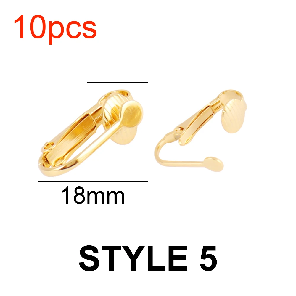 10Pcs Stainless Steel U Shape Screw Ear Clip Settings for DIY