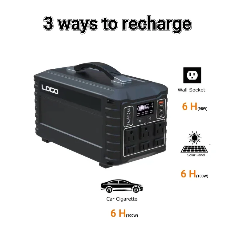 LiFePO4 Power Bank 500w Portable Solar Generator US Portable Emergency Power Station For Car Refrigerator