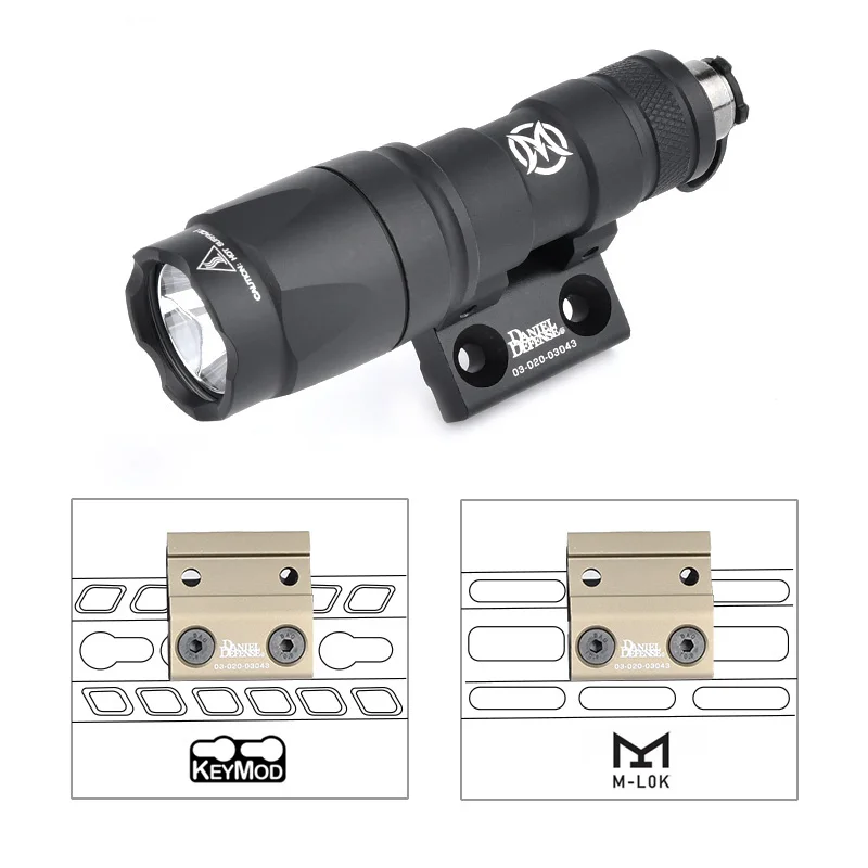 Scout Light Side Mount DD CNC Keymod M-LOK Rail for SF M300 M600 Tactical Flashlight Base Mounts Hunting Accessories AR15 WADSN