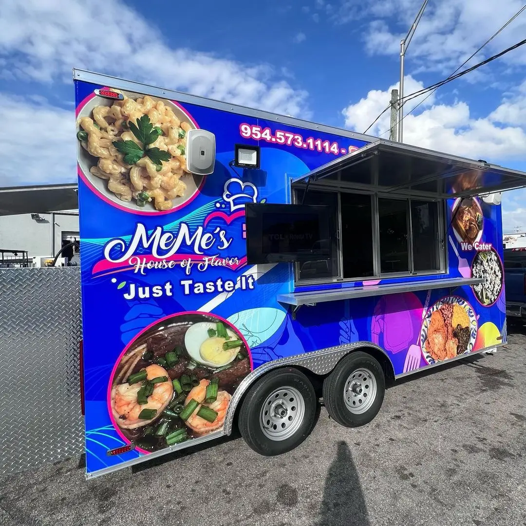

Street Food Cart Truck BBQ Concession Trailers Small Square Food Trailer For Sale