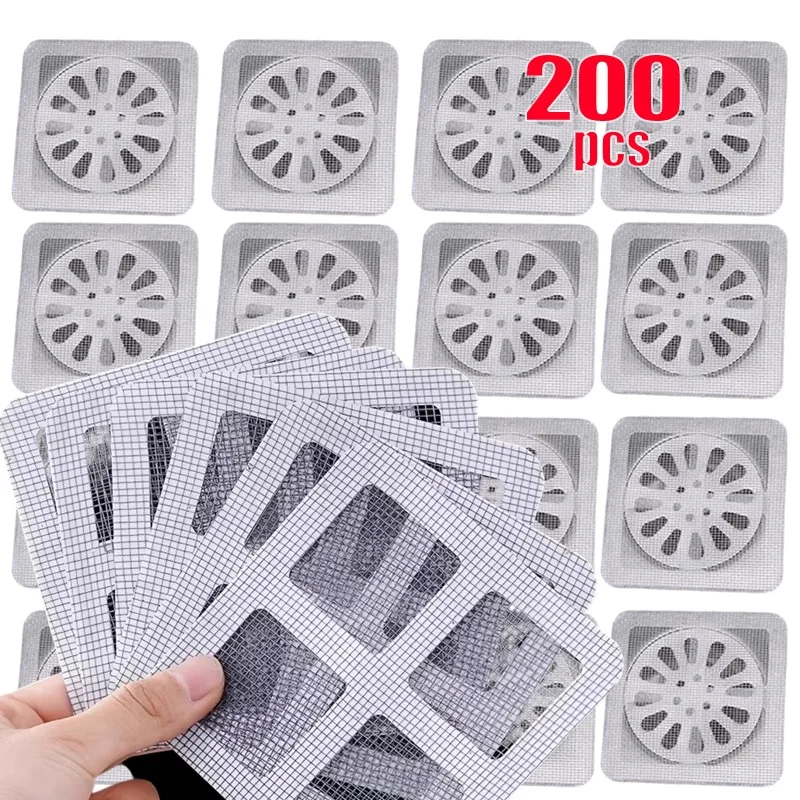 Disposable Hair Drain Catcher Fliter Mesh Anti-blocking Filter Floor Drains Sticker Shower Cover Kitchen Bathroom Sink Strainer