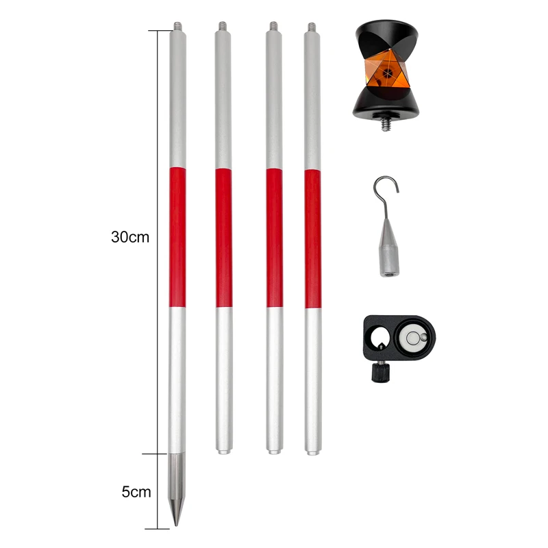 

360 Degree with 4 Poles Mini Prism For Leica Nikon Total Station Replace GRZ101 Aluminium Alloy