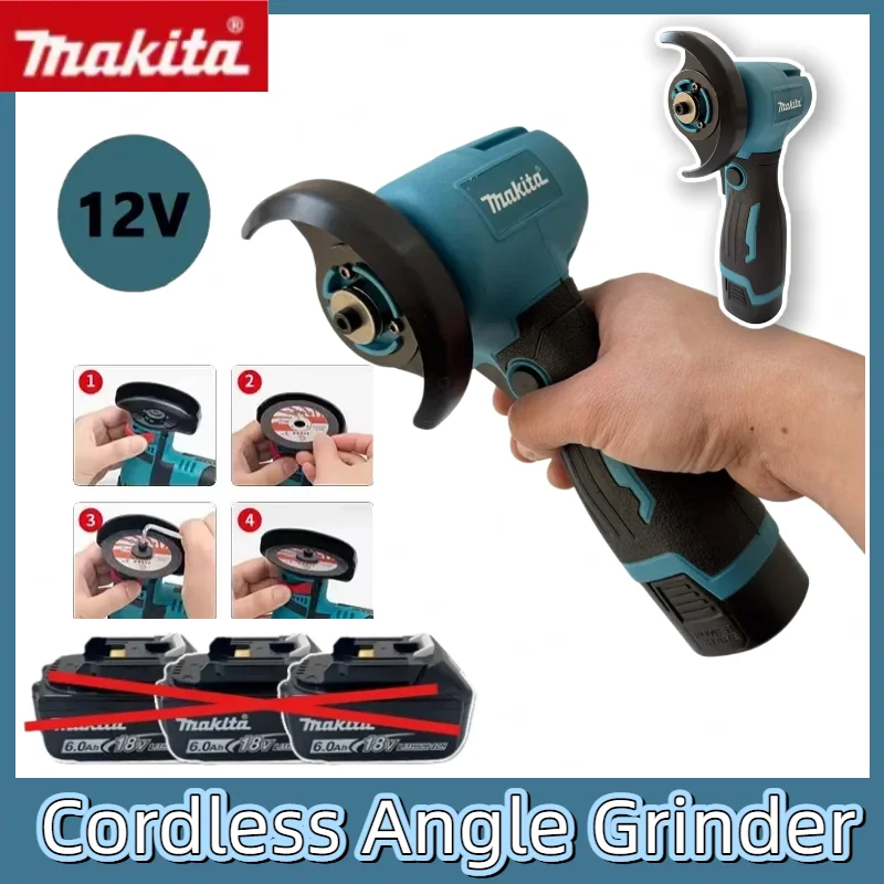 

Аккумуляторная мини-угловая шлифовальная машина Makita 12В, 19500 об/мин, ручная, для шлифовки, полировки и резки, электроинструмент