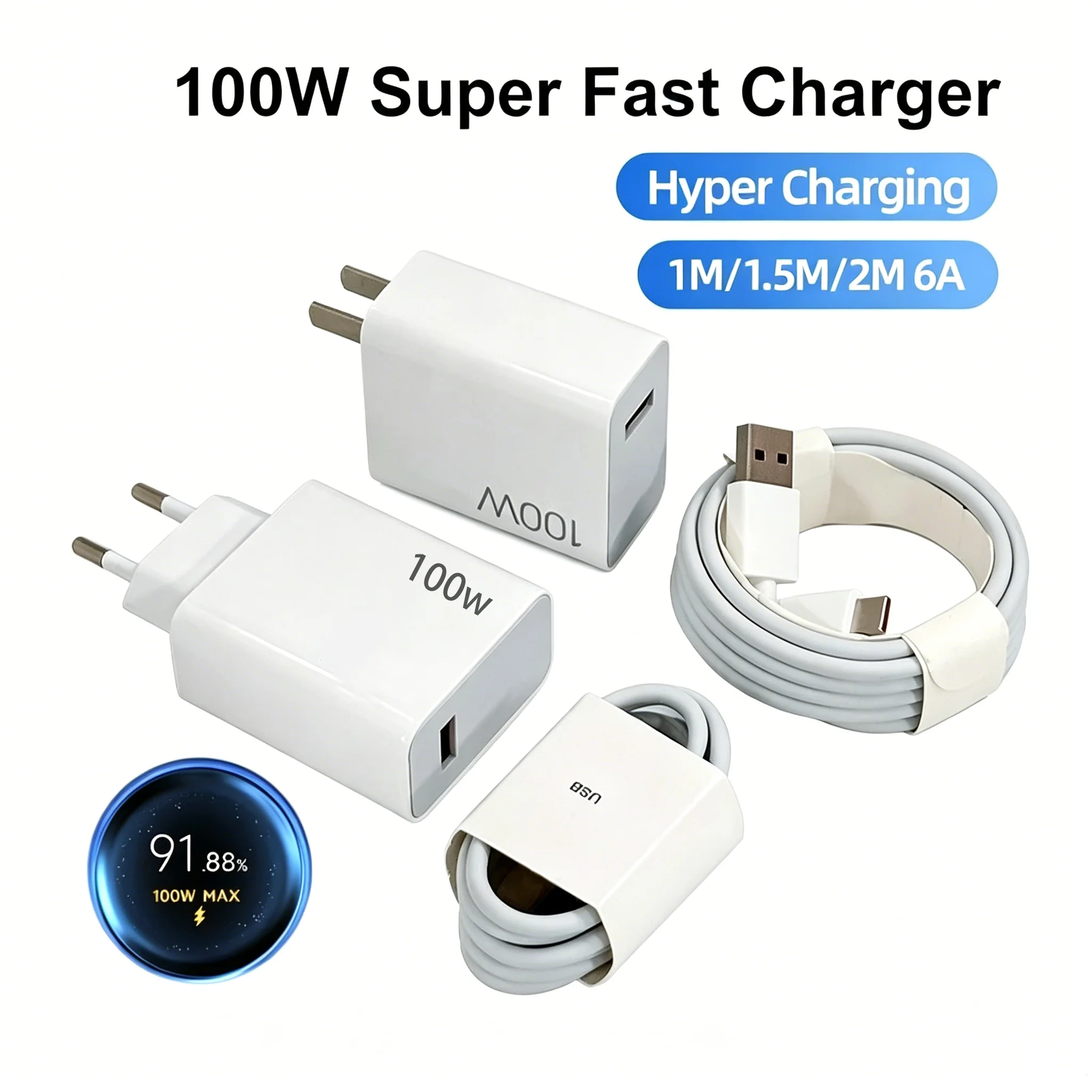 100W For Xiaomi   Charger Fast Charge USB C Cable Travel Adapter 17 Ultra POCO F7 F6 X7 X8 F8 Pro K90
