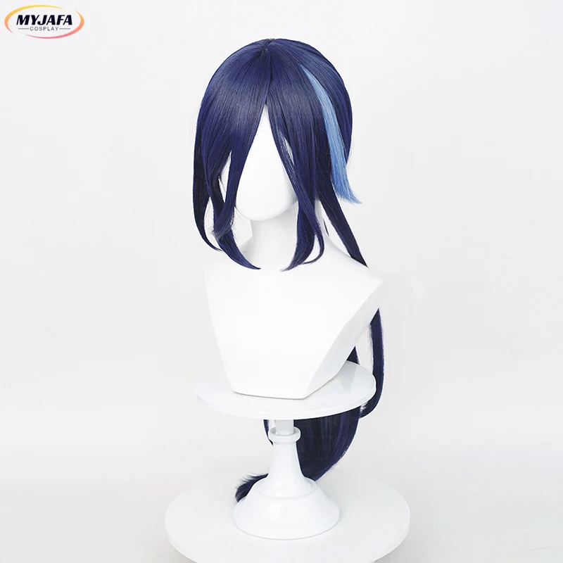 Cloriinde Peluca de Cosplay de Anime Fontaine Clorinde azul, peluca larga de Cosplay, pelucas de cabello sintético resistente al calor + gorro de peluca