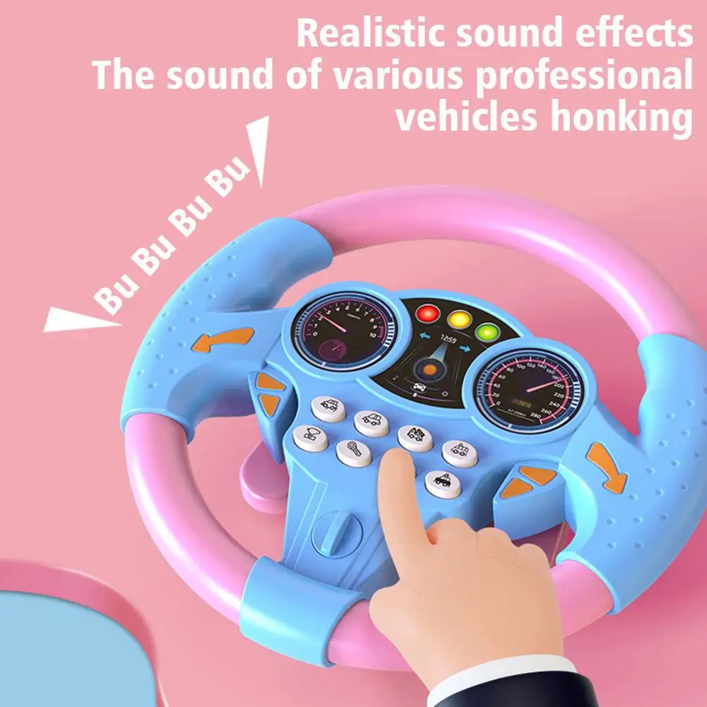 1pc Children\'s Simulation Model Electronic Steering Wheel Toy Co Pilot Wheel Musical Educational Sound Developmental Vocal Toys