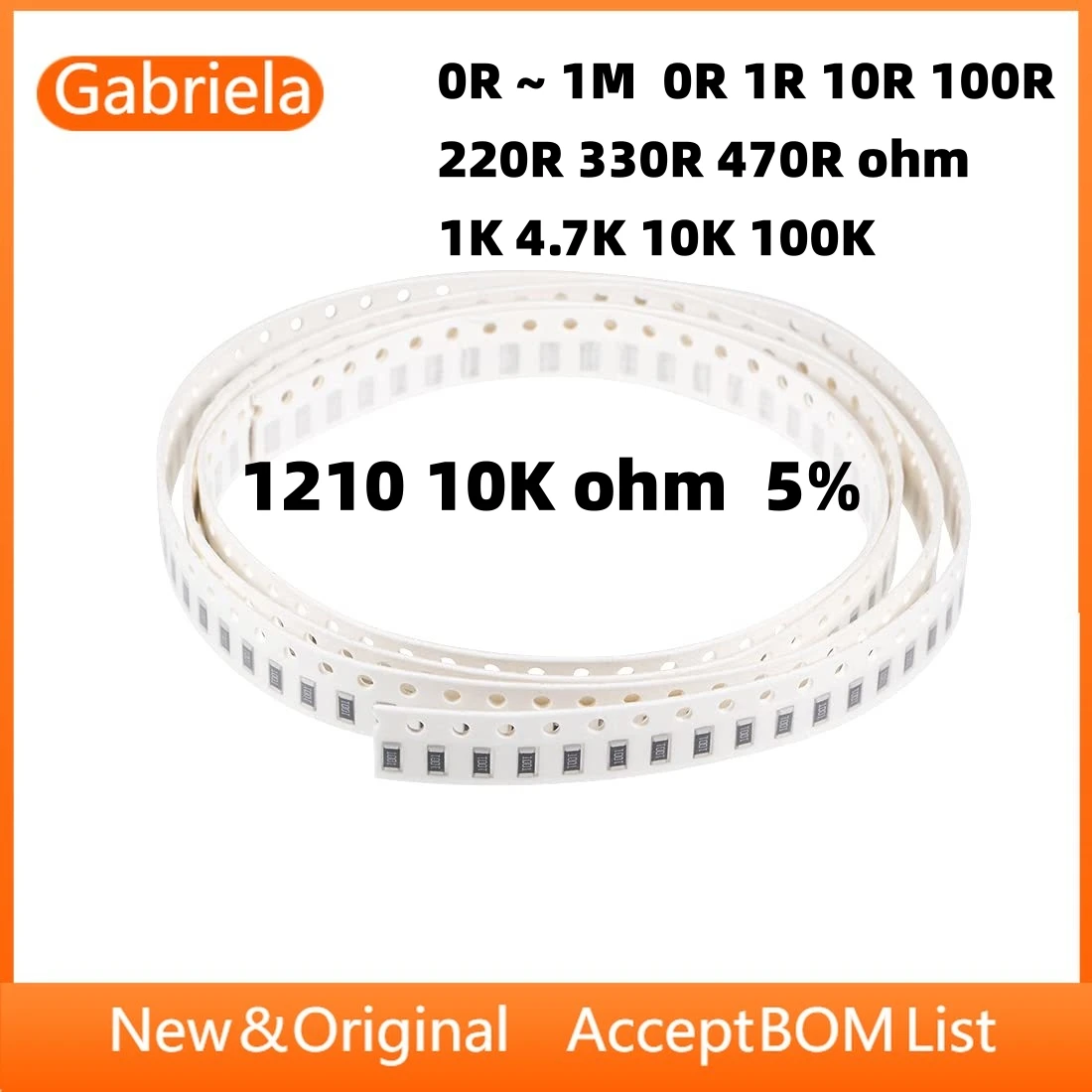 

100 шт./лот SMD чип резистор 1210 10K Ом 5% 0R ~ 1M 0R 1R 10R 100R 220R 330R 470R ohm 1K 4,7 K 10K 100K