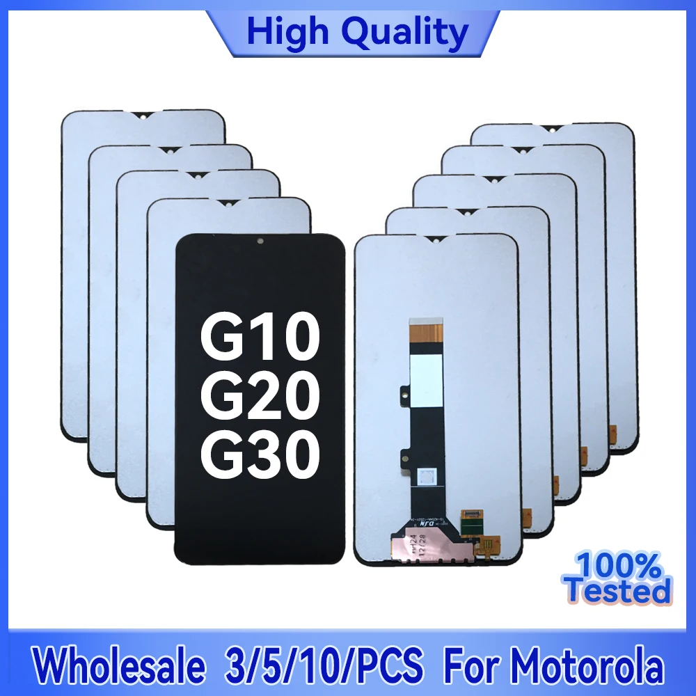

Оптовая продажа, 3/5/10 шт./лот для Motorola G10 G20, ЖК-экран в сборе с сенсорным дигитайзером для Moto G30
