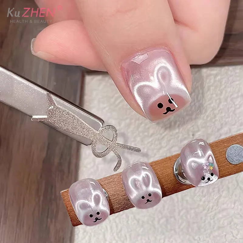 3/5pcHartvormige Cat Eye Magneet Y-vorm Cat Eye Nagelmagneet Set Liefde Patroon Magneet Geschikt voor DIYGel Polijsten Magnetisch Gereedschap