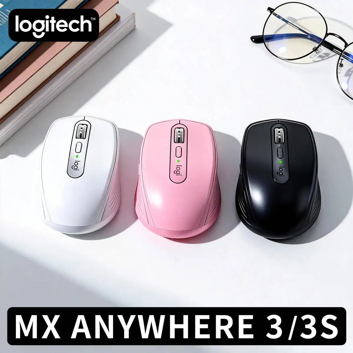 

Logitech MX Anywhere 3S Wireless Office Gaming Mouse Long Battery Life Dual Mode for Business Travel Home