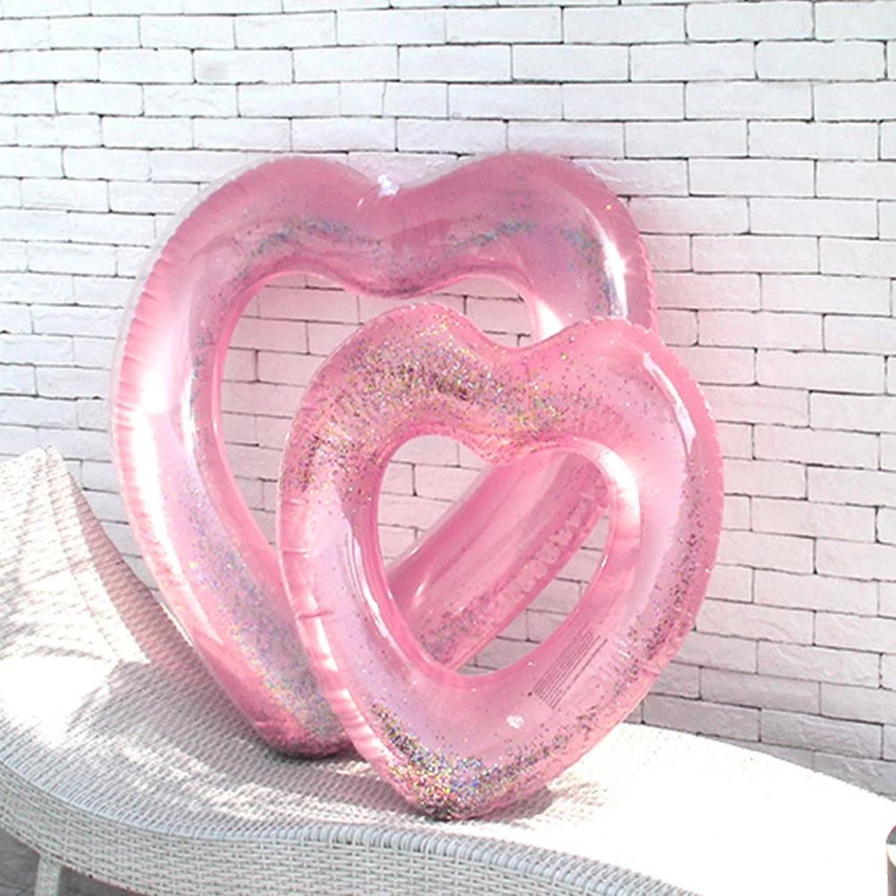 

Heart PVC Inflatable Pool Rings Summer Swimming Accessory Beach Party Floats Lovely Design Swim Ring Outdoor Inflatable Ring