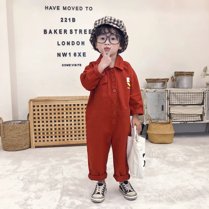 2022 Spring Kids Jumpsuits Children Loose Long Sleeve Overalls Fashion Korean Baby Girl Clothes Trousers Autumn Child Boys Pants