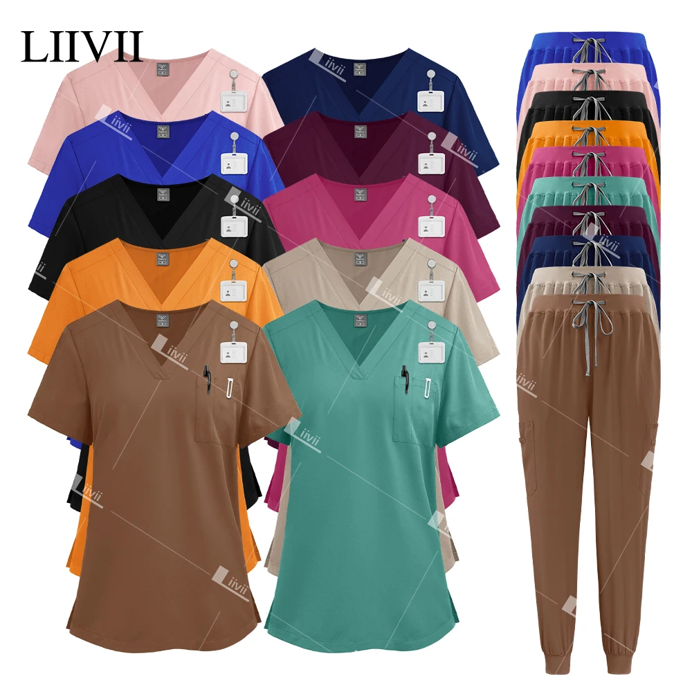 

Multicolor Nurse Uniforms Unisex Medical Clothing Hospital Doctor Workwear Nursing Articles Surgery Top Pants Medical Scrubs Set