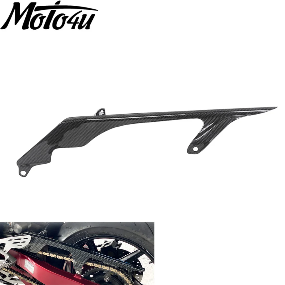 100% Carbon Fiber Chain Guard Cover Cowling Fairing Gloss Twill Protection Motorcycle Part For Yamaha YZF-R1 2004 2005 2006