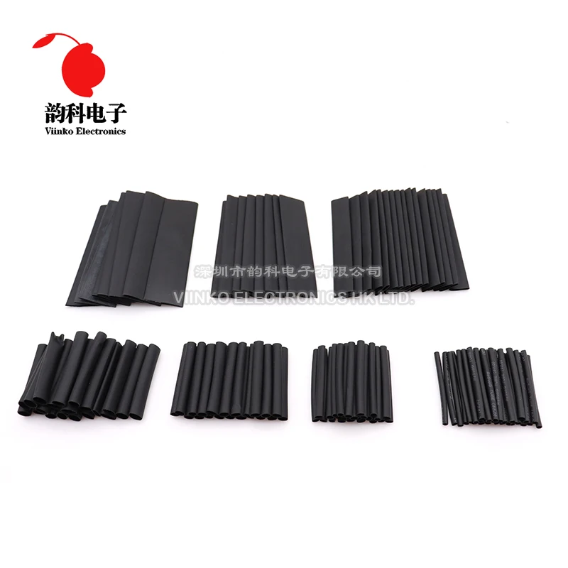 127pcs Heat Shrink Sleeving Tube Tube Assortment Kit Electrical Connection Electrical Wire Wrap Cable Waterproof Shrinkage 2:1