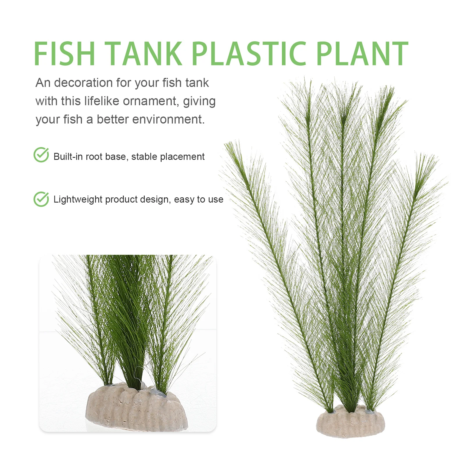 

2Pcs Artificial Silk Plants for Aquarium Realistic Lifelike Plastic Fish Tank Decor Easy to Clean Stable Design Hiding Place