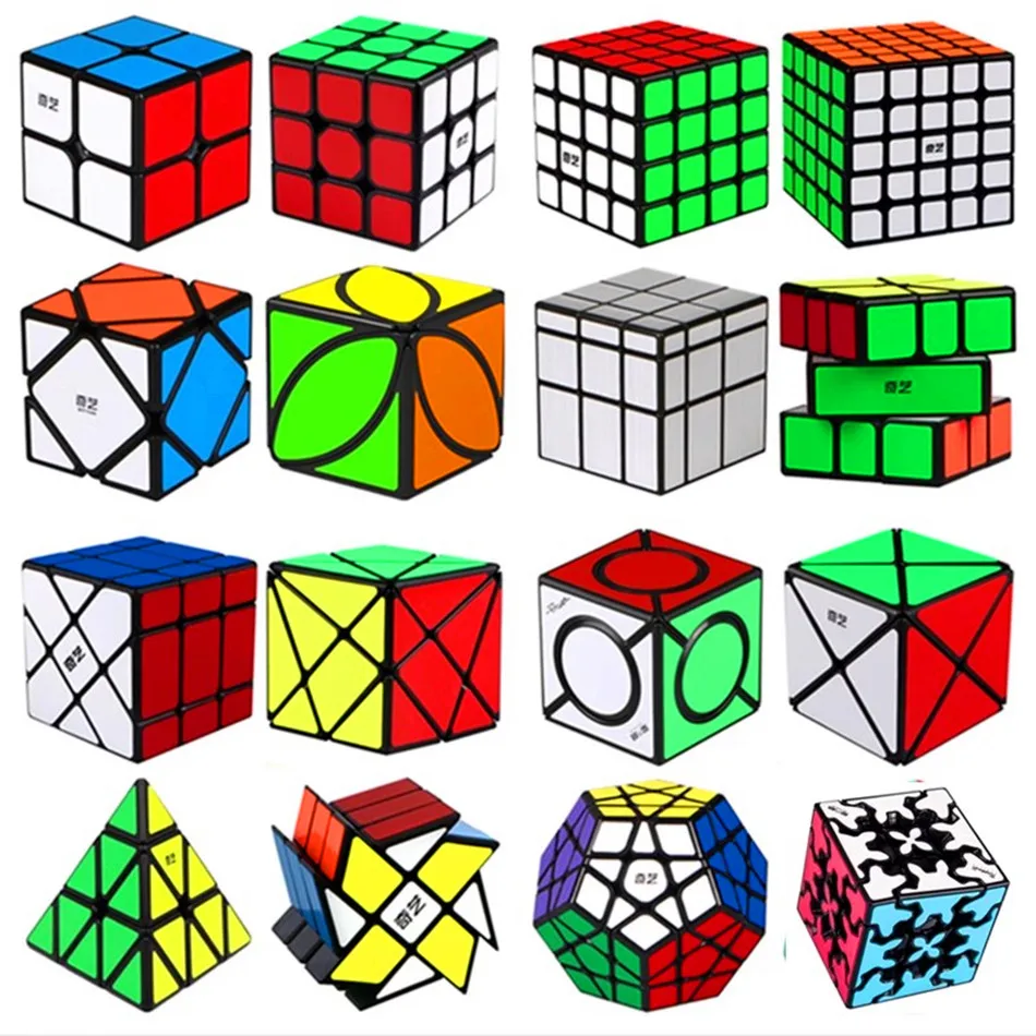 Qiyi 2x2 3x3 4x4 5x5 Cubo mágico alienígena hoja de arce pirámide inclinada Cubo mágico profesional rompecabezas juguete para niños juguete de regalo