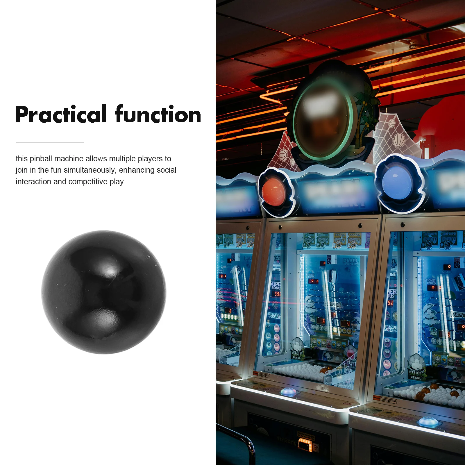 5 stücke Miniatur Flipper Balls Kit Langlebige Schwarz Kunststoff Ersatz Bälle Für Flipper Spiel Multiplayer Spaß Sammeln