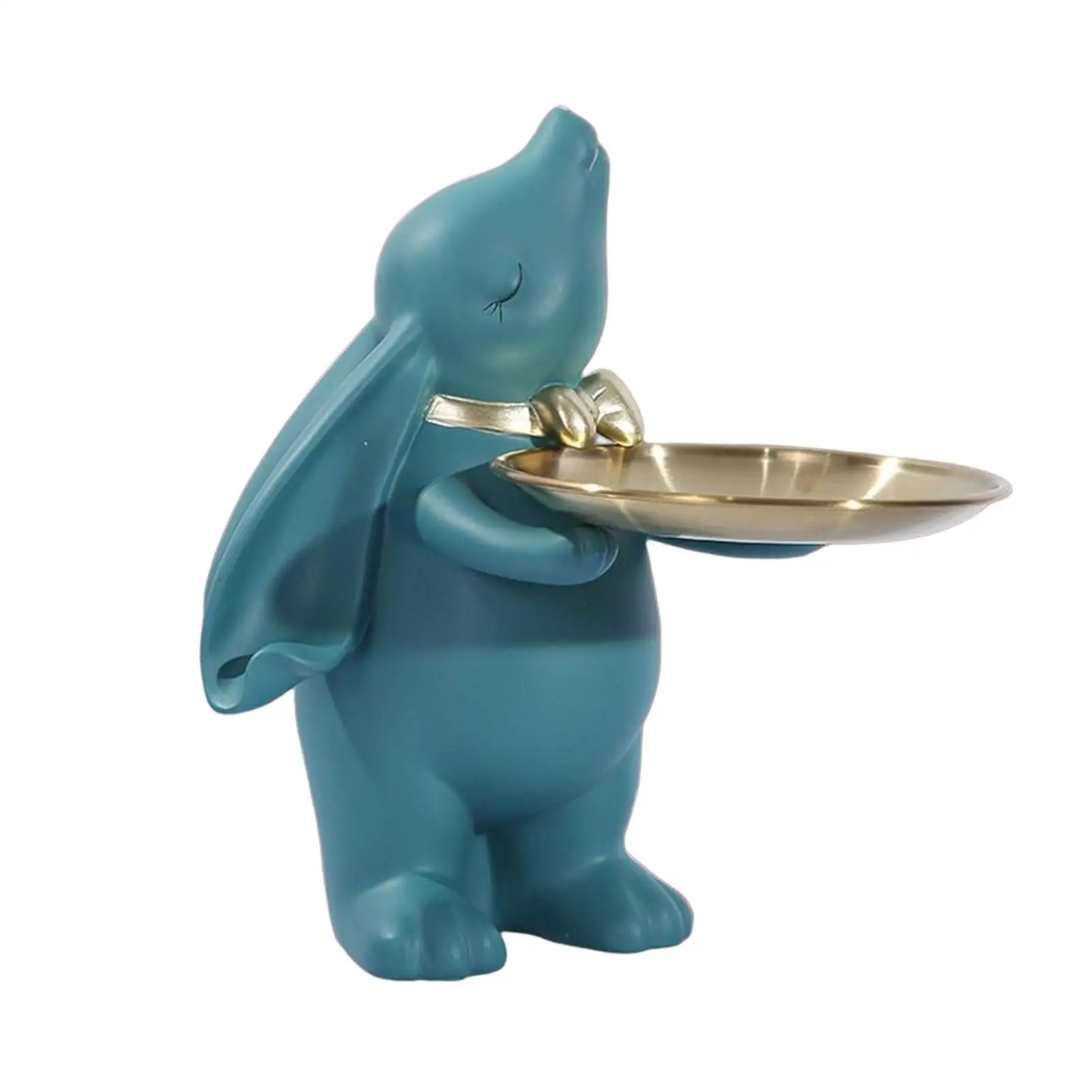 Creative Rabbit Figurine Storage Tray Resin Cake Stand Display Serving Tray