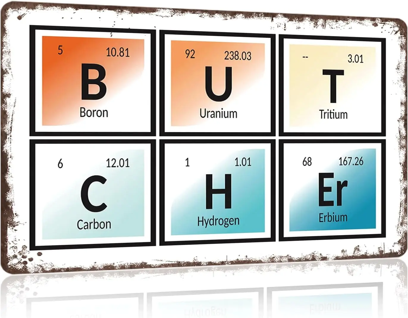 Vintage Metal Sign Butcher | Periodic Table Of Elements Tin Signs For Man Cave, Garage, Living Roome, Cafe And Pub Wall Decor ch