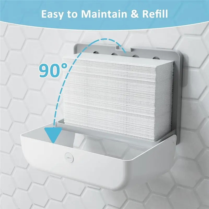 AA94-Commercial Paper Towel Dispenser Wall Mount With Key Pack No Drilling Or Screws Install For Bathroom Restroom Kitchen