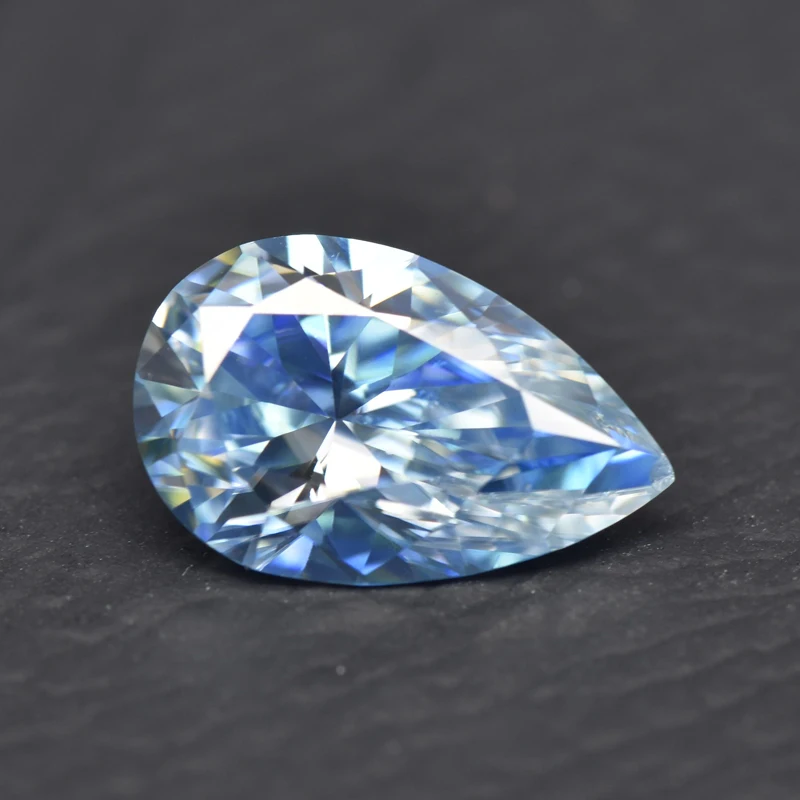 Moissanite Stone Pear Cut Ice Blue Color Lab Grown Diamond for Diy Jewelry Making Pass Diamond Tester with GRA Certificate